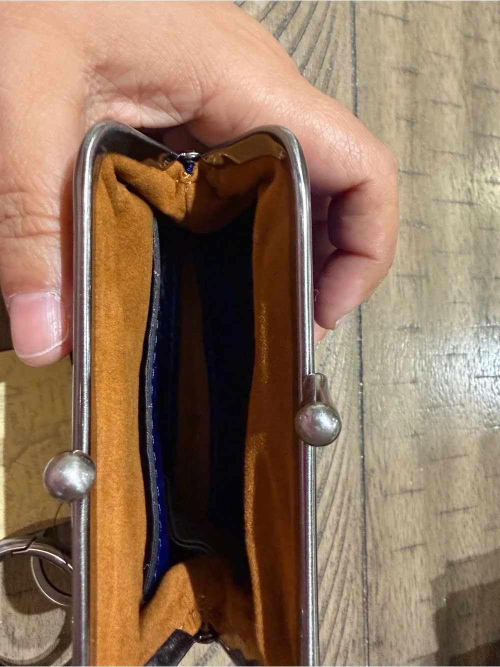 Patricia Nash Deep Blue Velvet Key & Coin Pouch